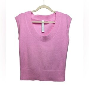 Alo Yoga Snuggle Up sweater short sleeve cropped large sweet pink sweater